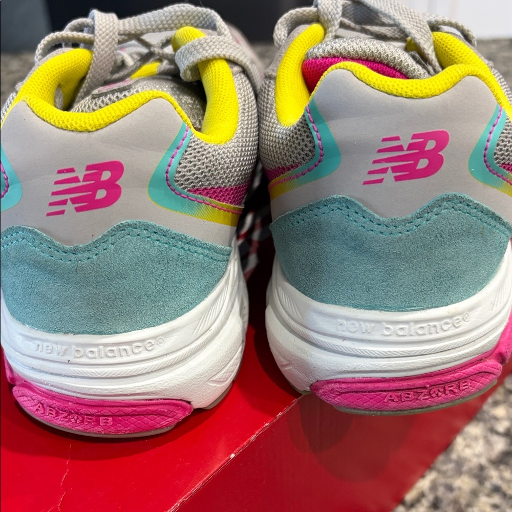 New Balance Kids Sneakers - Gray, Yellow, Pink, Blue - Picture 6 of 16